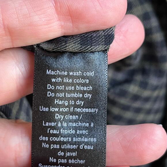 Rag & Bone Men's Brown & Black Check Print Button Down Shirt Size XXL - Picture 10 of 10